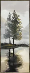 Sun Divide I in Wood Floating Frame