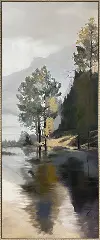 Sun Divide II in Wood Floating Frame