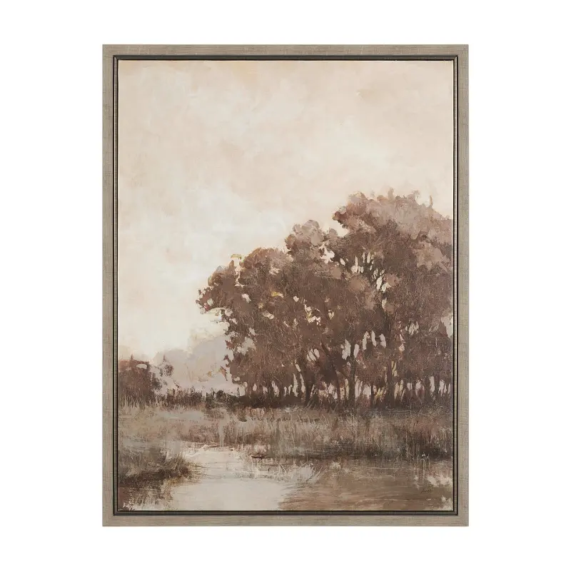 Calm Horizon I Text Framed Art