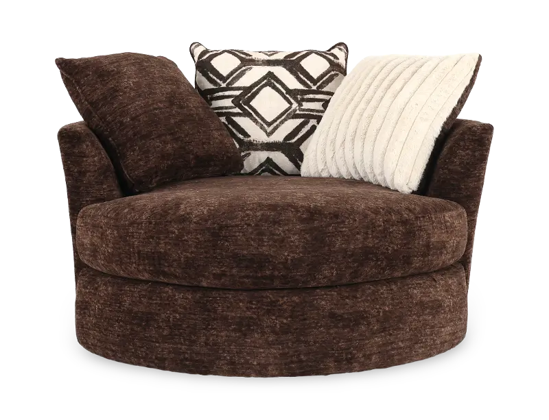 Beaumont Chocolate Brown Swivel Accent Chair