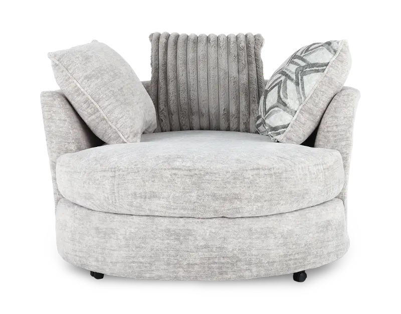 Beaumont Light Gray Swivel Accent Chair