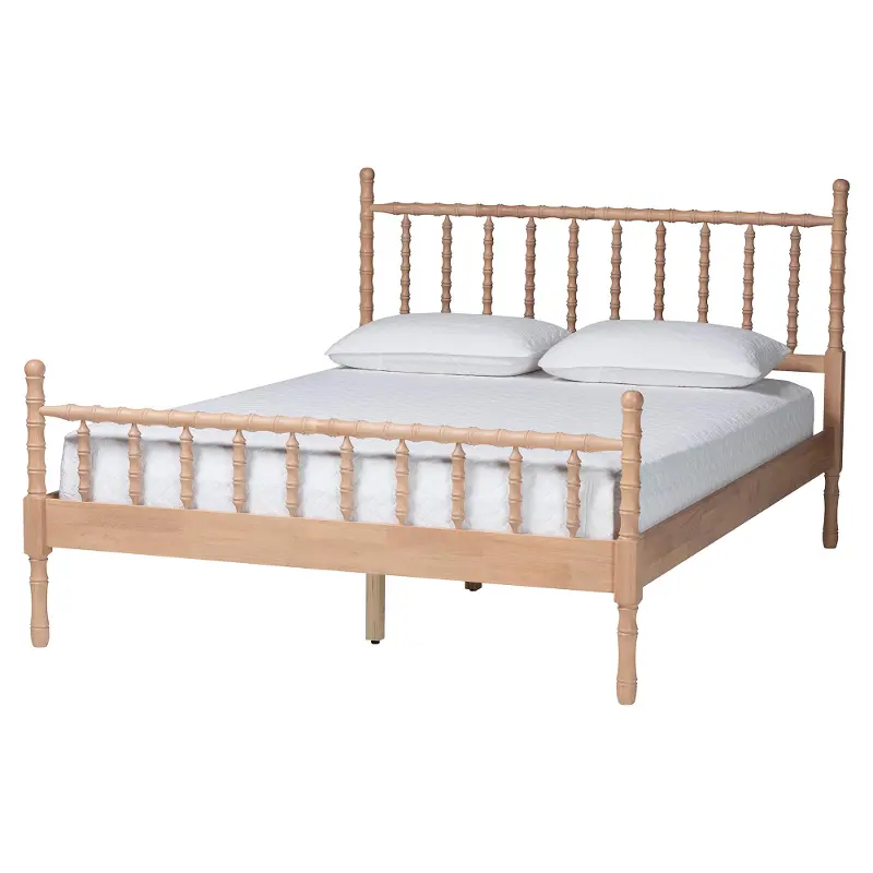 Laurent Light Natural Platform Queen Bed