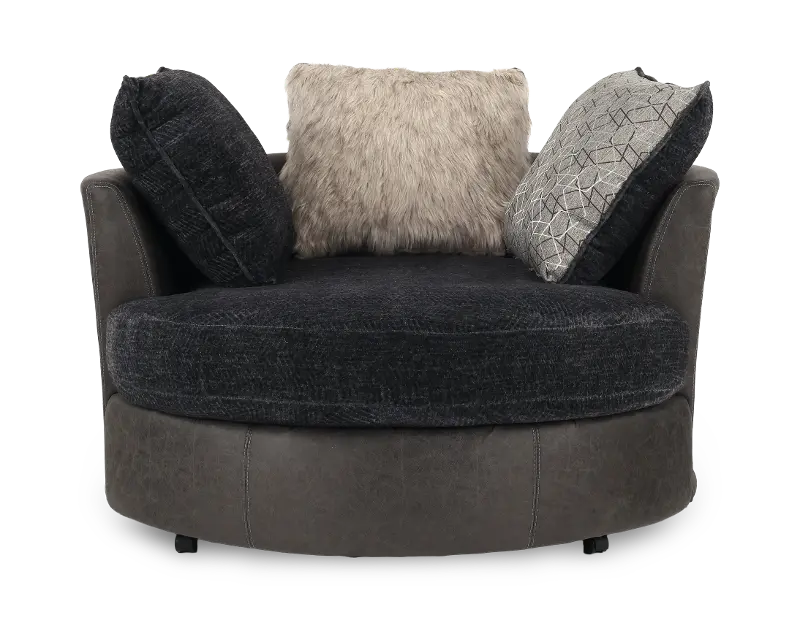 Beaumont Ebony Swivel Accent Chair