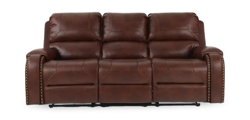 Winslow Brown Faux Leather Reclining Sofa