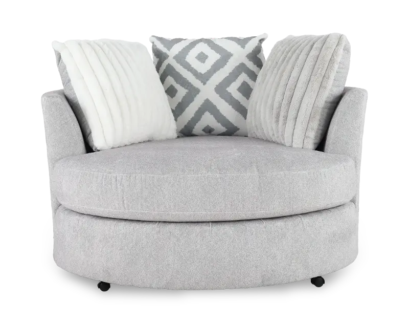 Beaumont Silver Swivel Accent Chair