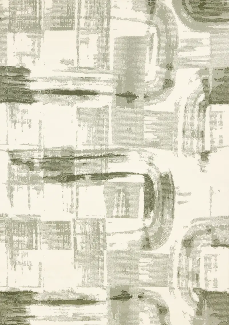 Faira 8 x 11 Green and White Area Rug