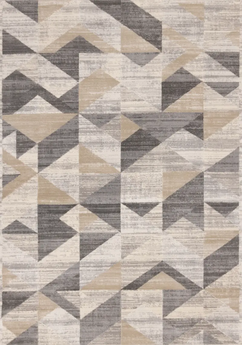 Luca 5 x 8 Grey and Beige Geometric Area Rug