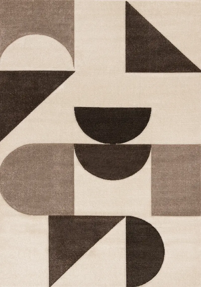 Modan 5 x 8 Brown and Beige Area Rug