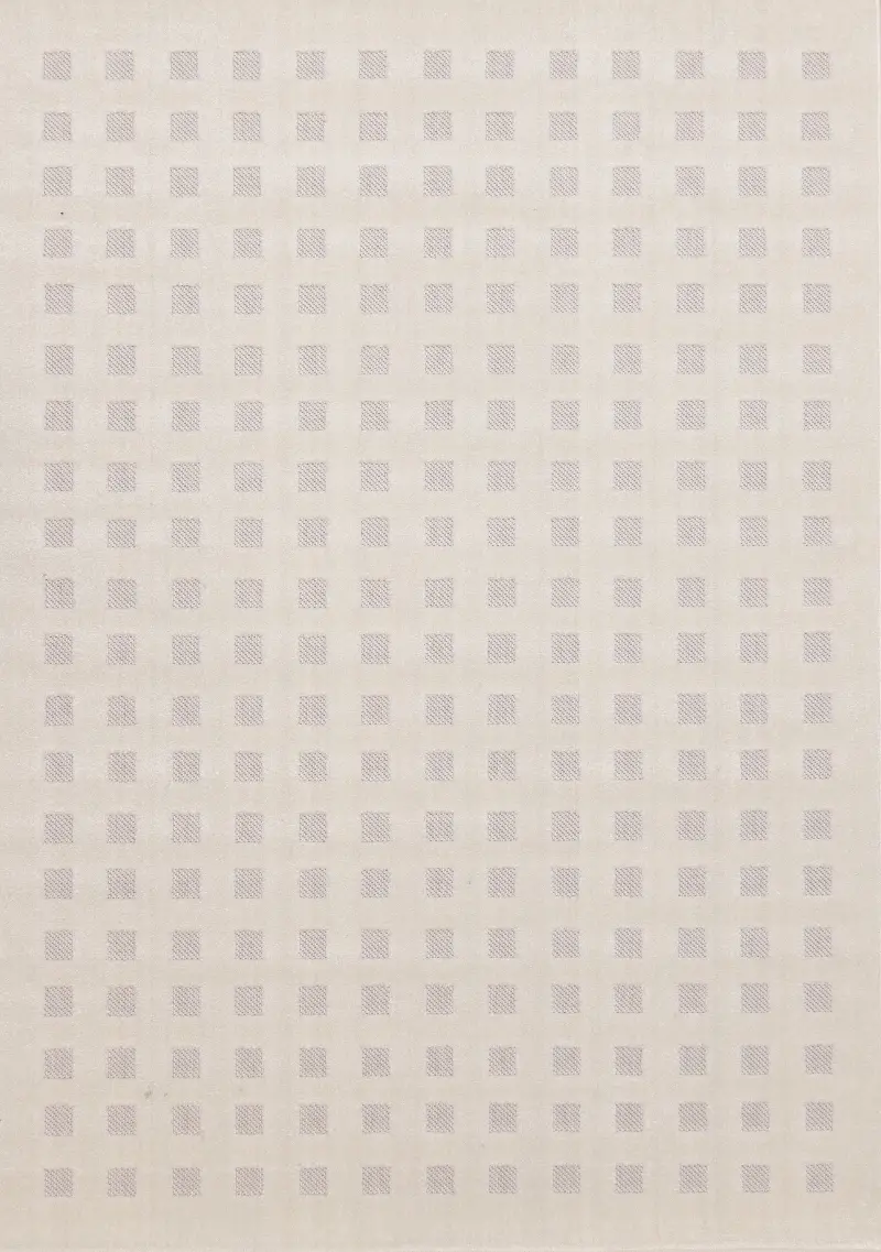 Oskar 8 x 10 White Grid Area Rug
