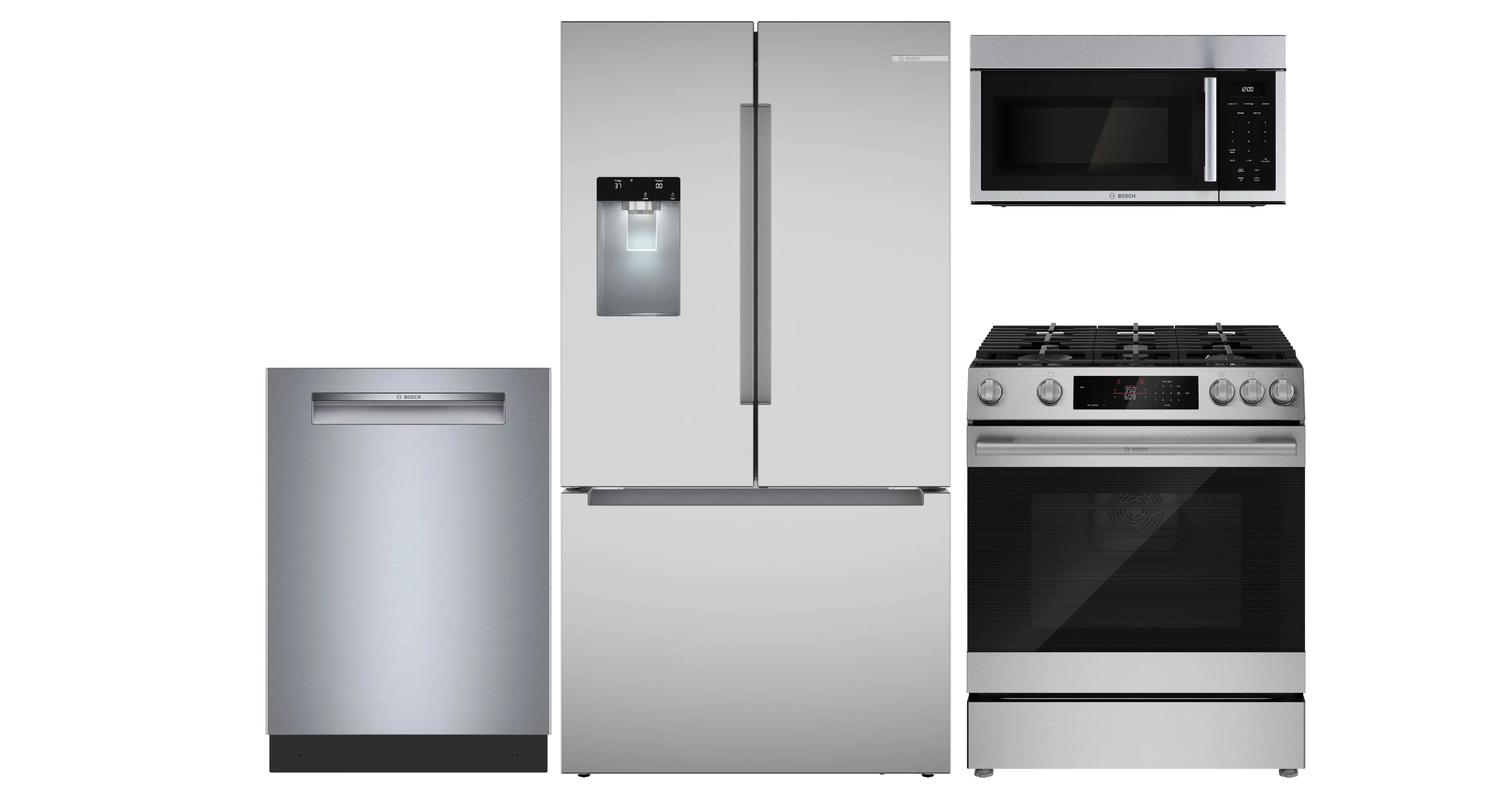BOSC-4PC-S/S-ELE-HGF3050-PKG Bosch 300 Series 4 Piece Gas Appliance Package - Stainless Steel-1