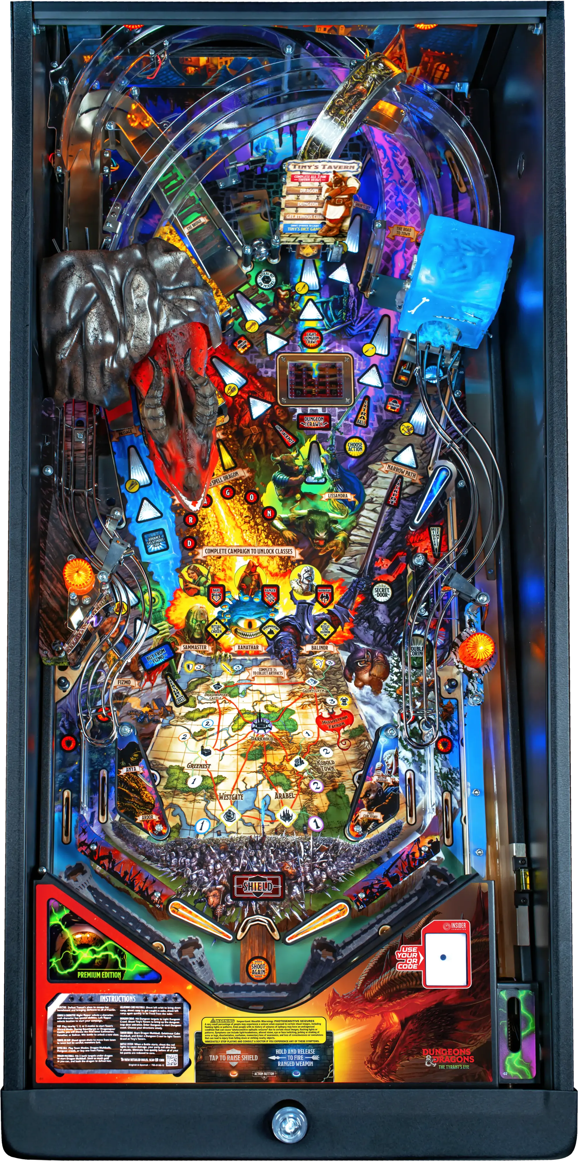 500-55X9-11 Stern Dungeons & Dragons: The Tyrant's Eye Premium Edition Pinball Machine-4