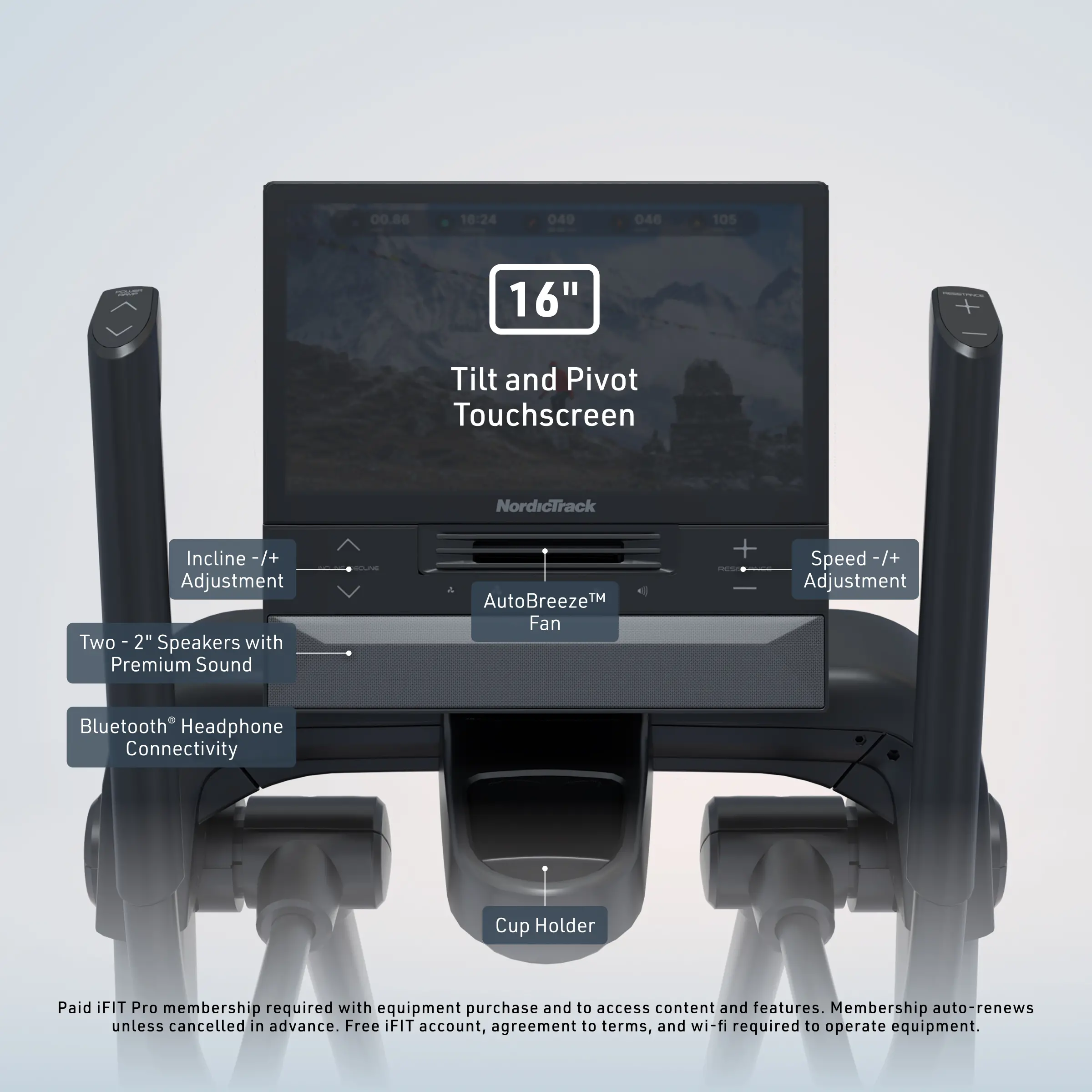 NTEL71625 NordicTrack X16 Elliptical with 16 Touchscreen and 26 Resistance Levels-2