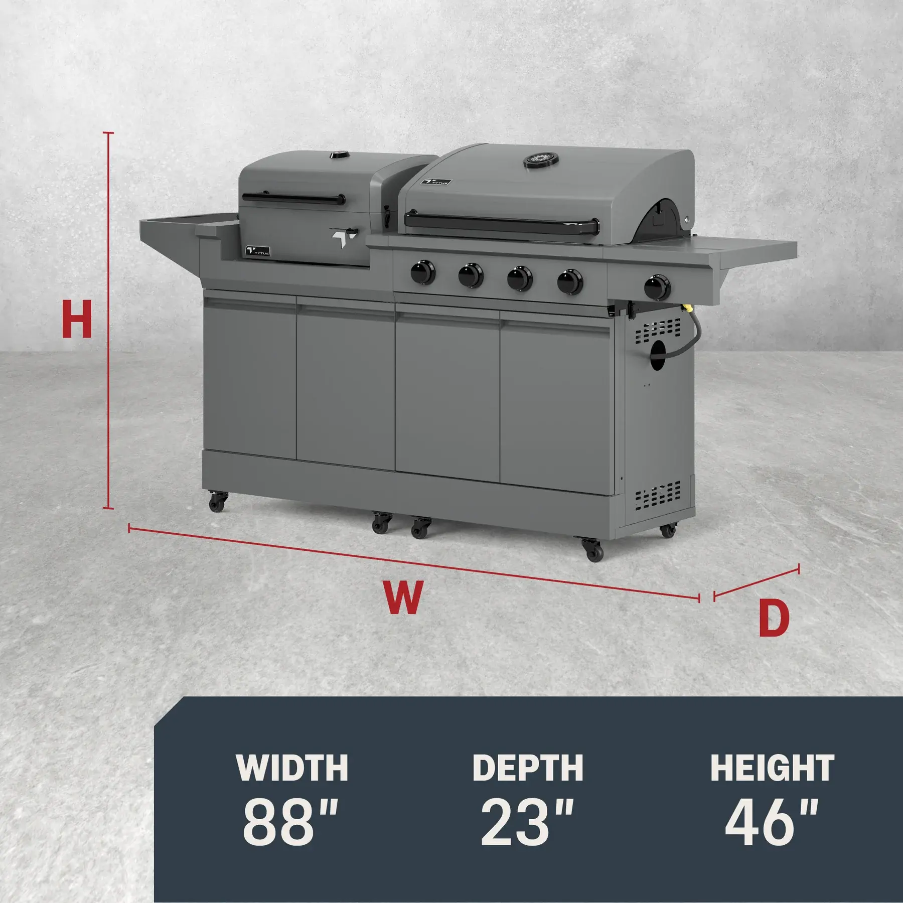 TDT-DUO-CHAR Tytus Modular Duo Grill with Charcoal Grill-3