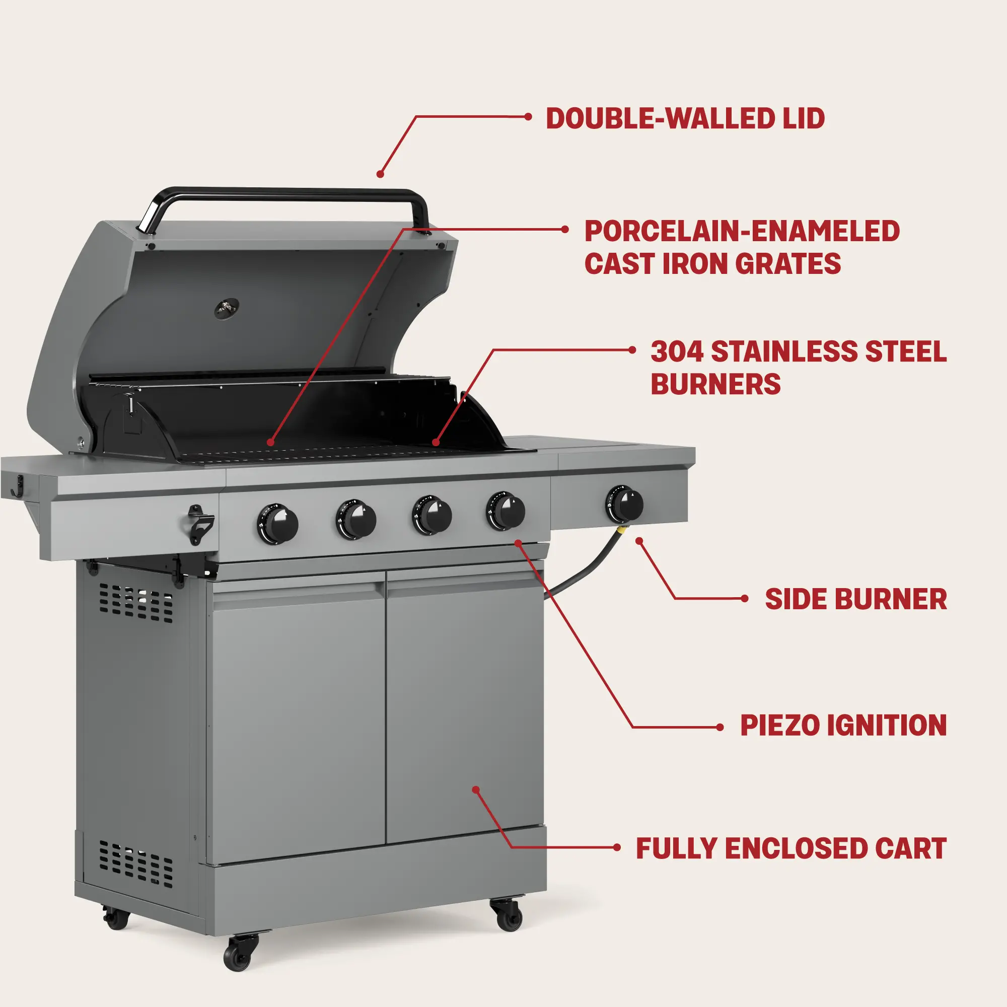 TDT-011-GMOD Tytus Anaheim 4 Burner Liquid Propane Grill-9
