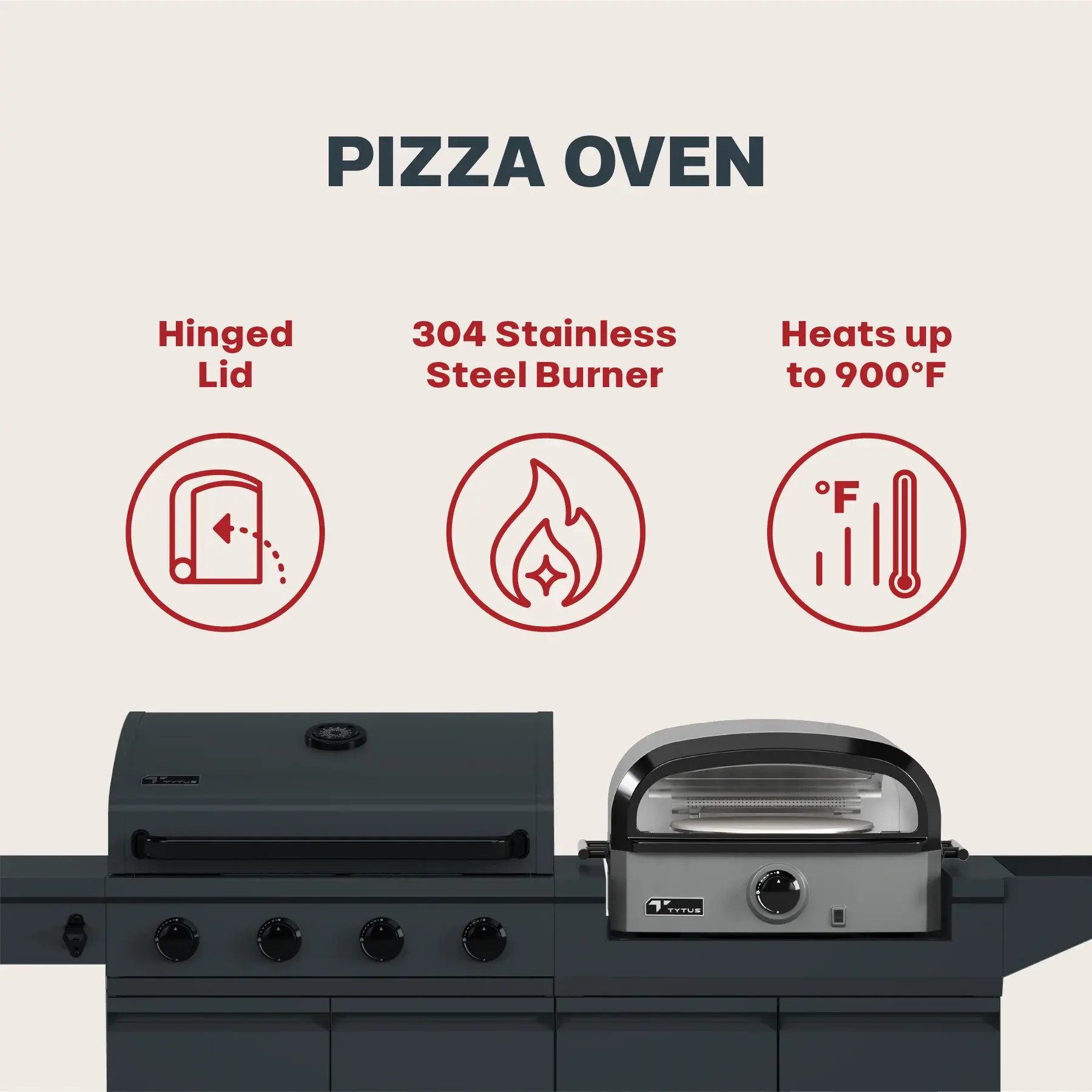 TDT-DUO-GPZA Tytus Modular Duo Grill with Pizza Oven-12