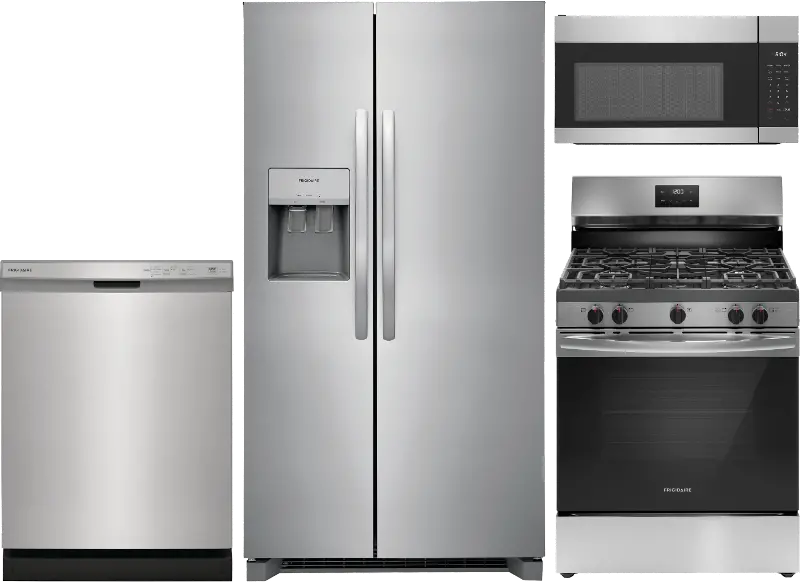 Frigidaire 4 Piece Gas Kitchen Appliance Package - Stainless Steel