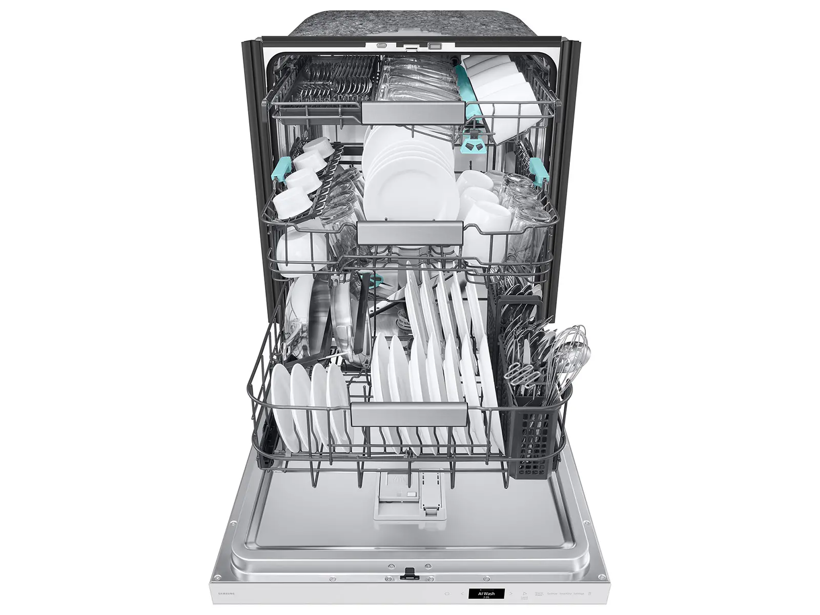 DW90F89T0U12 Samsung Bespoke Top Control Smart Dishwasher - White Glass-2
