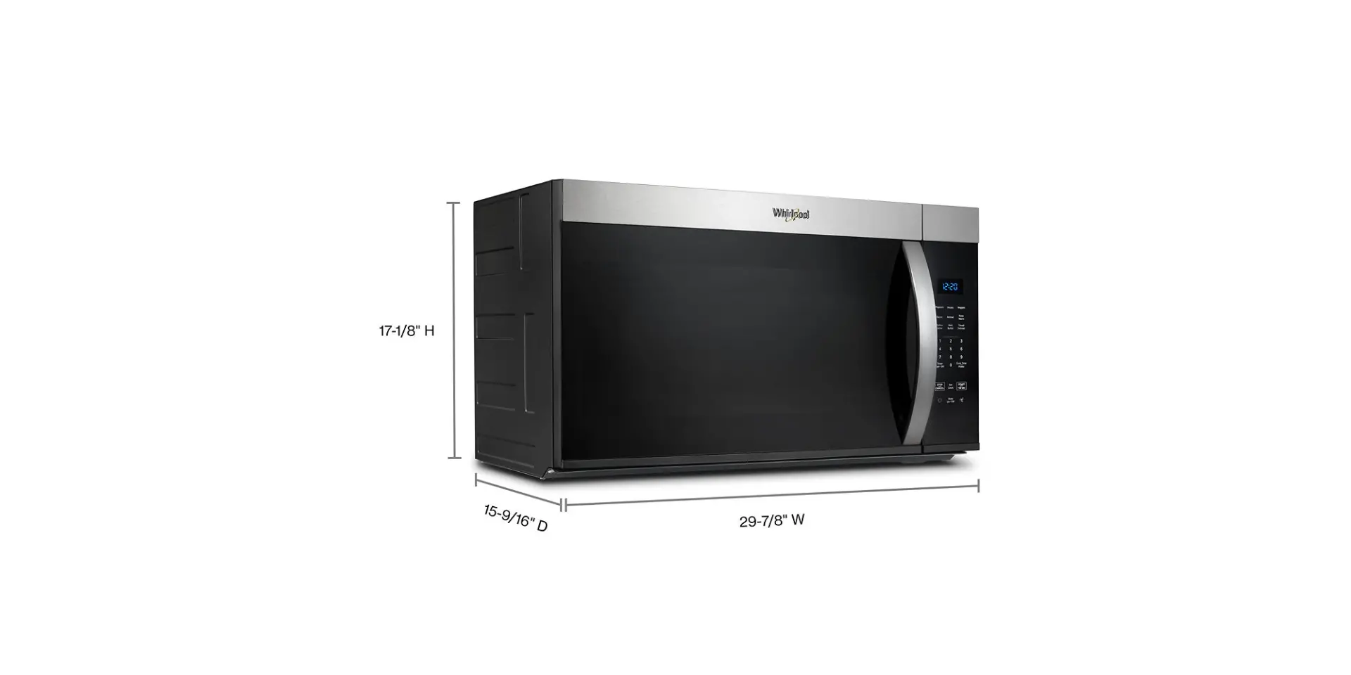 WMMS3130RS Whirlpool 1.7 Cu Ft Over The Range Microwave - Stainless Steel-3