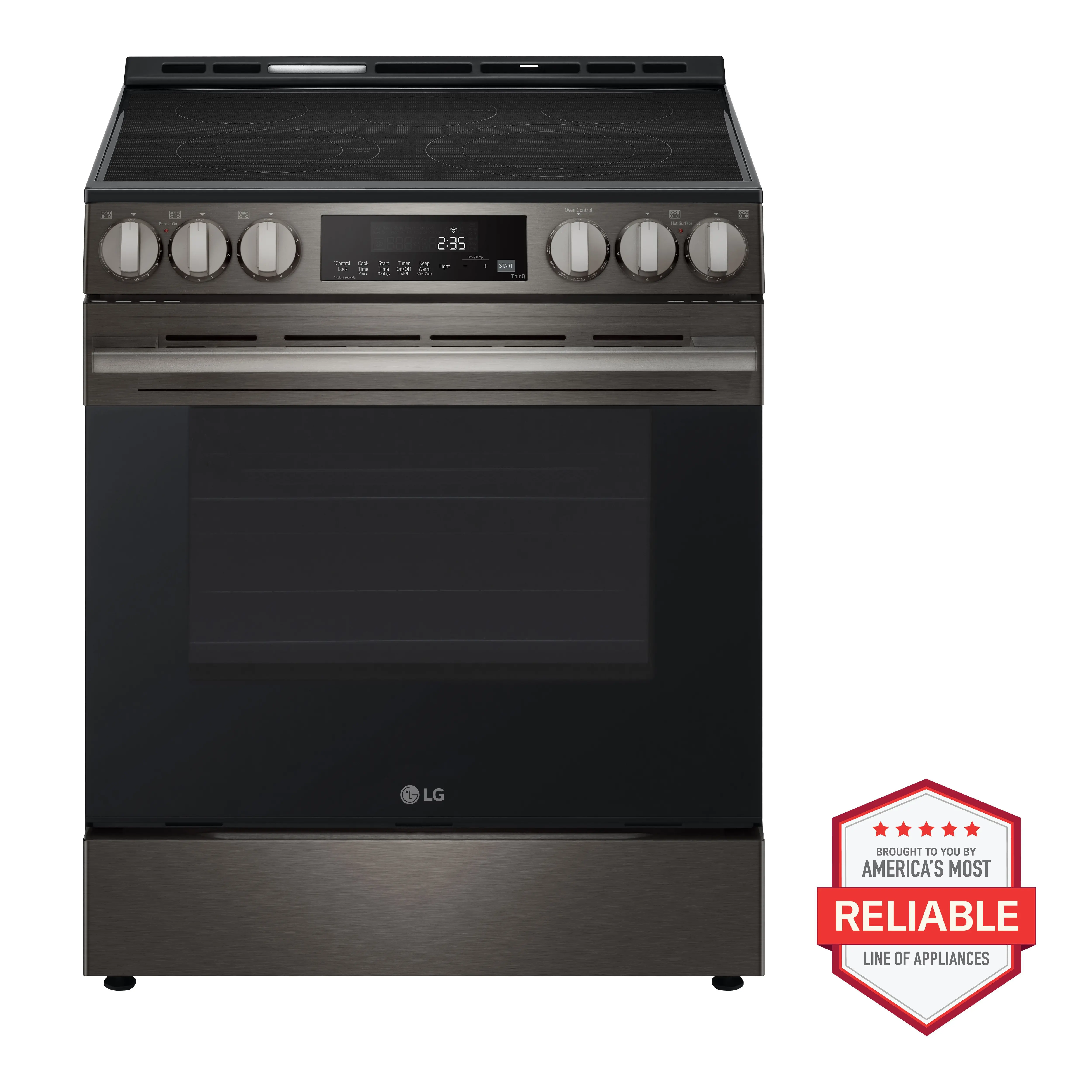 LSEL6333ZE LG 6.3 Cu Ft Electric Single Oven Range - Black Stainless Steel-2