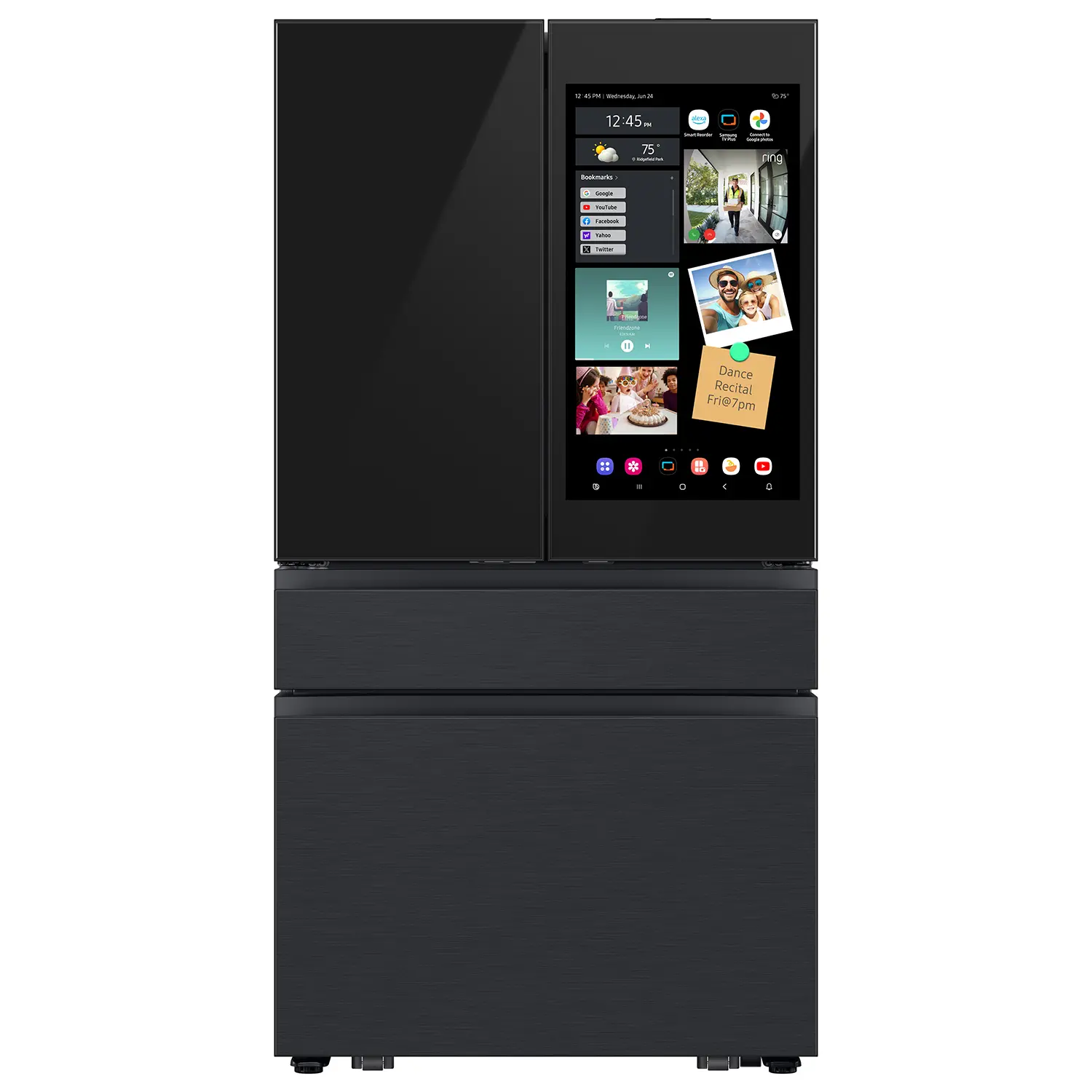 Samsung Bespoke AI 29 Cu Ft French Door Refrigerator – Charcoal Glass and Matte Black with AI Family Hub™+-1