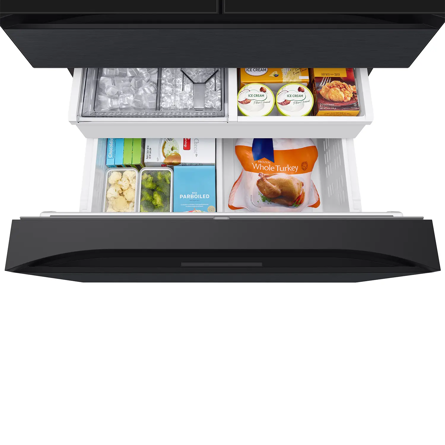 Samsung Bespoke AI 29 Cu Ft French Door Refrigerator – Charcoal Glass and Matte Black with AI Family Hub™+-13