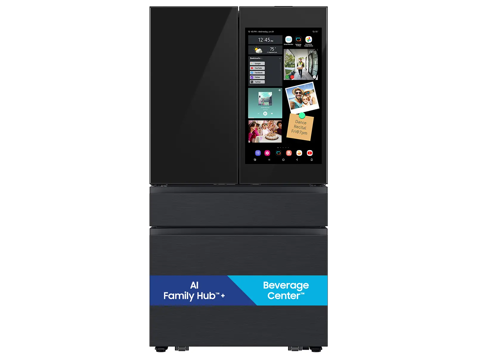 Samsung Bespoke AI 29 Cu Ft French Door Refrigerator – Charcoal Glass and Matte Black with AI Family Hub™+-2