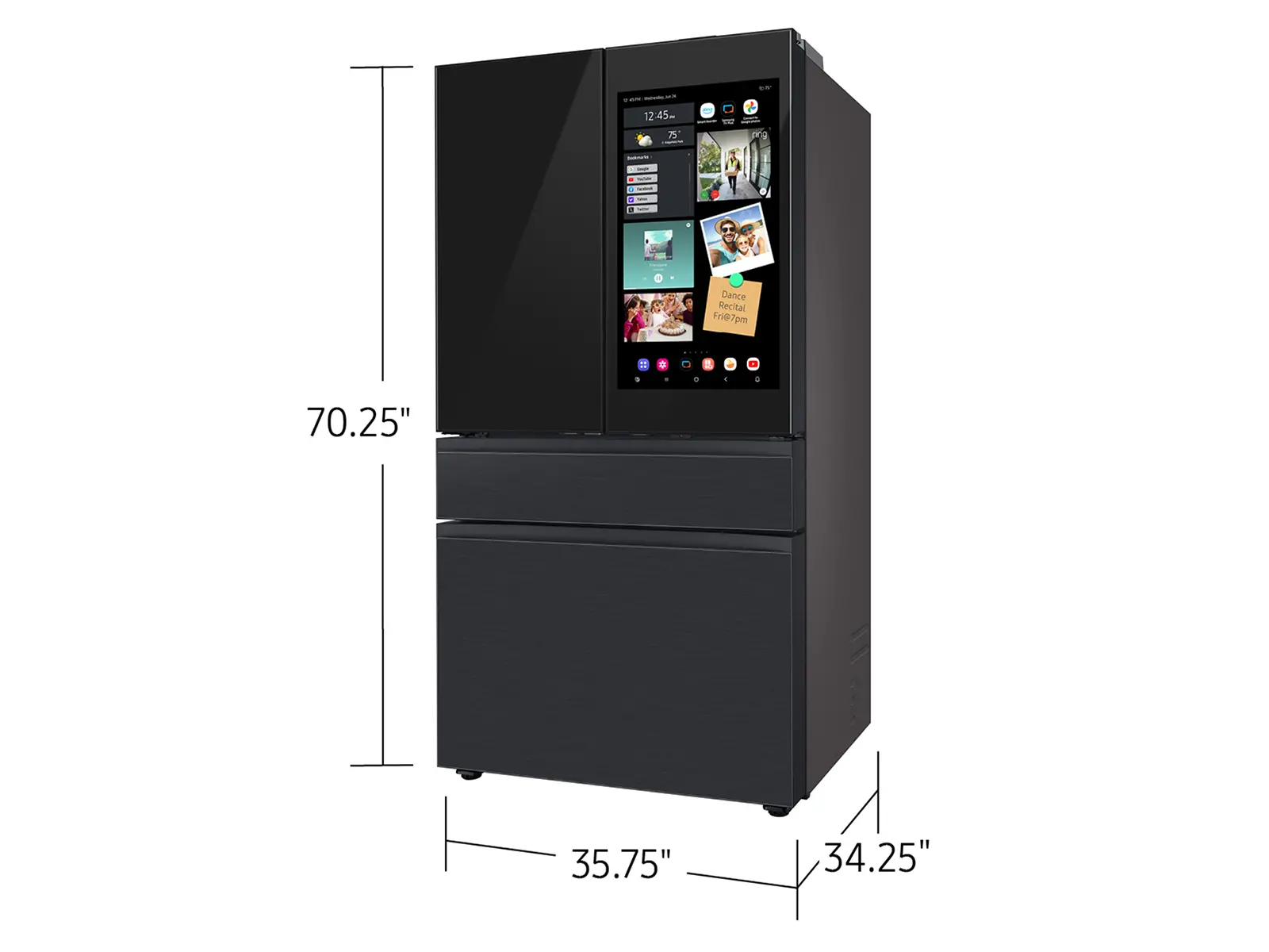 Samsung Bespoke AI 29 Cu Ft French Door Refrigerator – Charcoal Glass and Matte Black with AI Family Hub™+-3