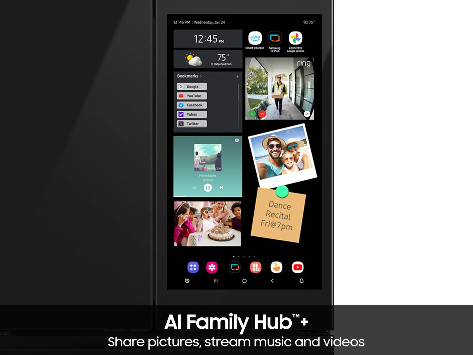 Samsung Bespoke AI 23 Cu Ft French Door Refrigerator – Counter‑Depth Charcoal Glass and Stainless Steel with AI Family Hub™+-6
