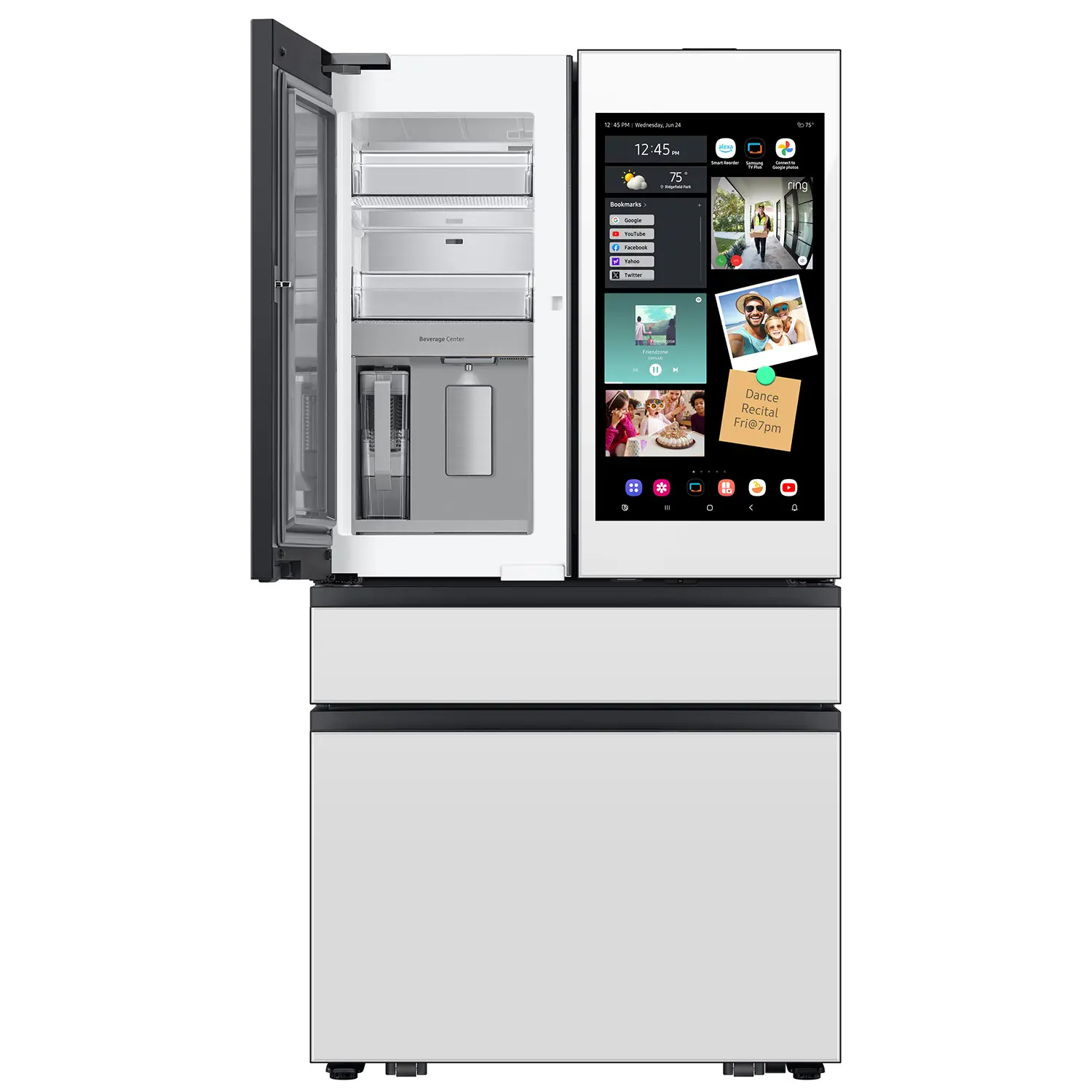 Samsung Bespoke 23 Cu Ft French Door Refrigerator - Counter Depth White Glass-10