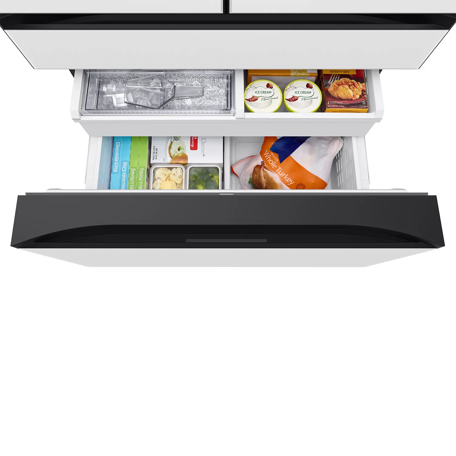 Samsung Bespoke 23 Cu Ft French Door Refrigerator - Counter Depth White Glass-13