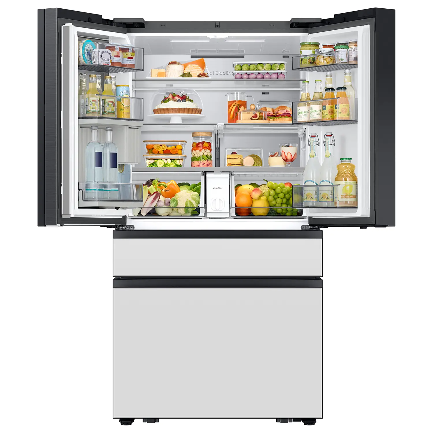 Samsung Bespoke 23 Cu Ft French Door Refrigerator - Counter Depth White Glass-15