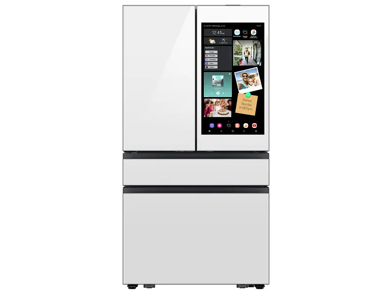 Samsung Bespoke 23 Cu Ft French Door Refrigerator - Counter Depth White Glass