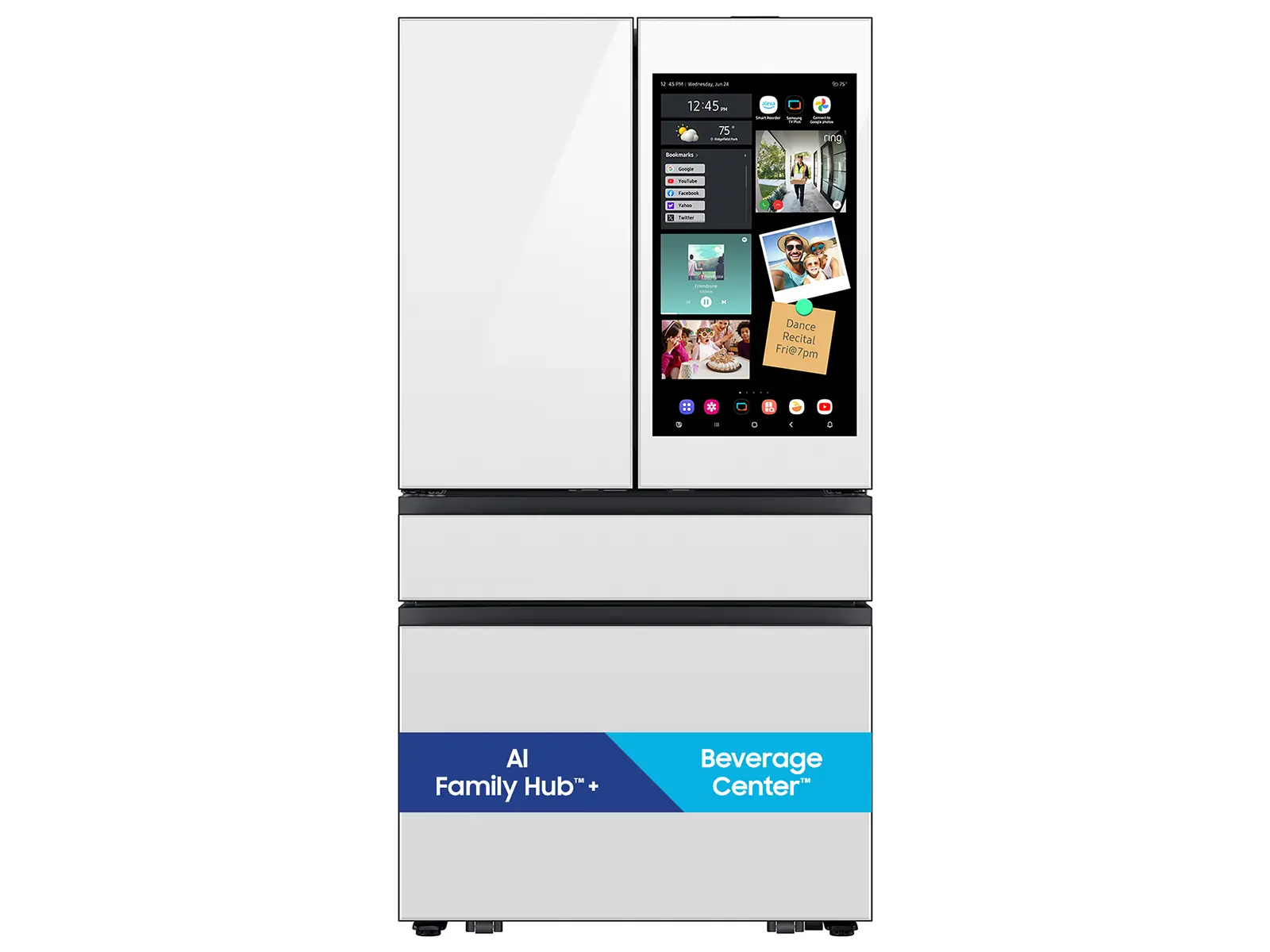 Samsung Bespoke 23 Cu Ft French Door Refrigerator - Counter Depth White Glass-2