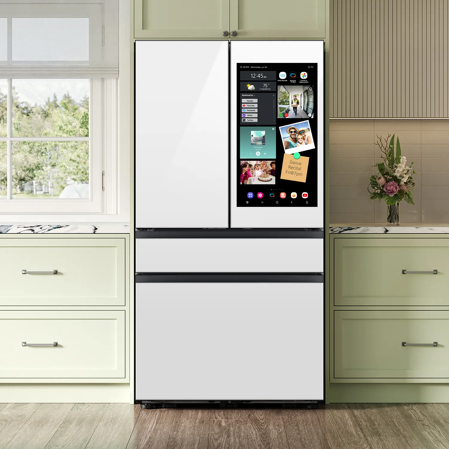 Samsung Bespoke 23 Cu Ft French Door Refrigerator - Counter Depth White Glass-3