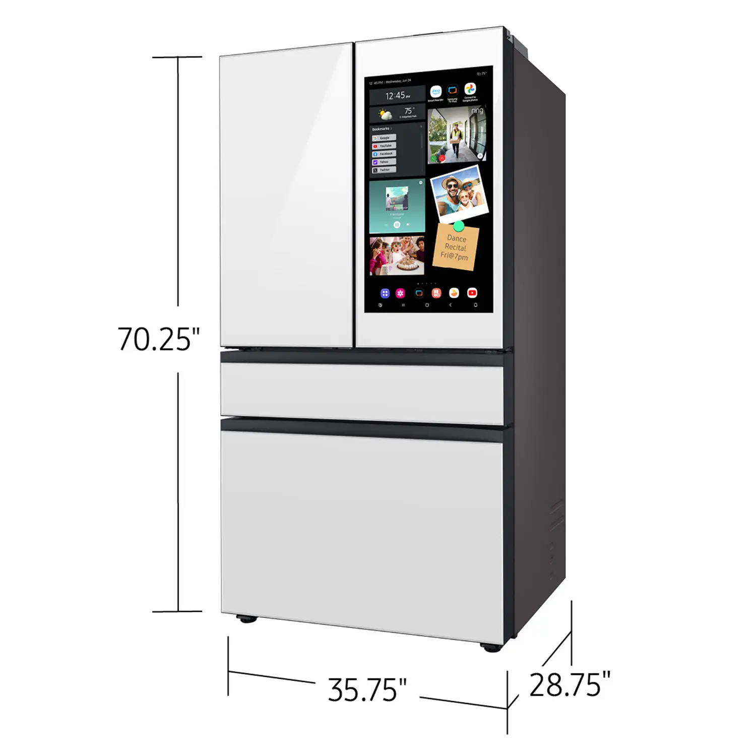 Samsung Bespoke 23 Cu Ft French Door Refrigerator - Counter Depth White Glass-4