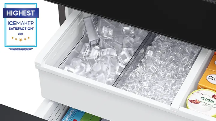 Samsung Bespoke AI 23 Cu Ft French Door Refrigerator – Counter‑Depth Charcoal Glass and Matte Black with AI Family Hub™+-14
