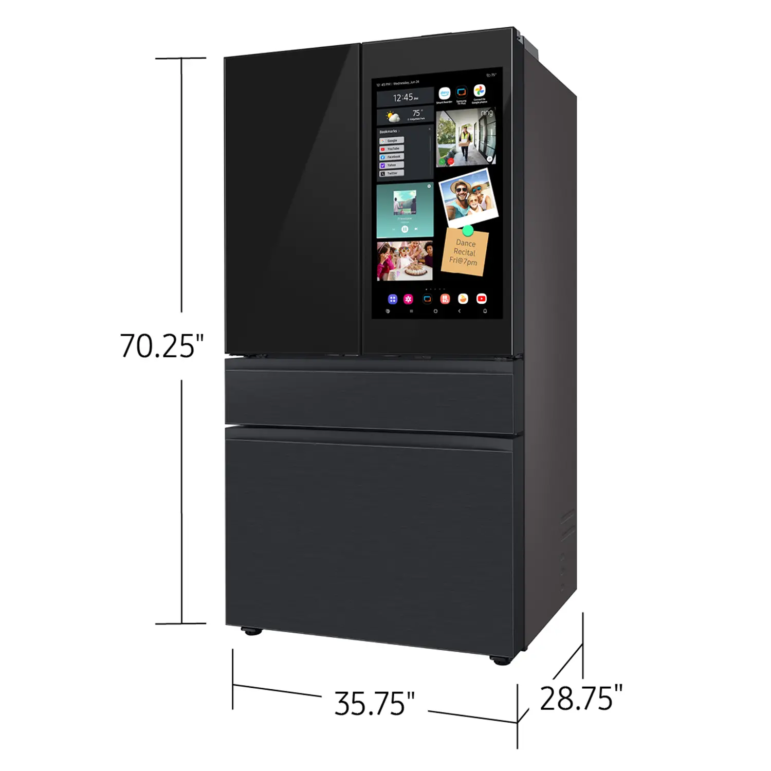 Samsung Bespoke AI 23 Cu Ft French Door Refrigerator – Counter‑Depth Charcoal Glass and Matte Black with AI Family Hub™+-3