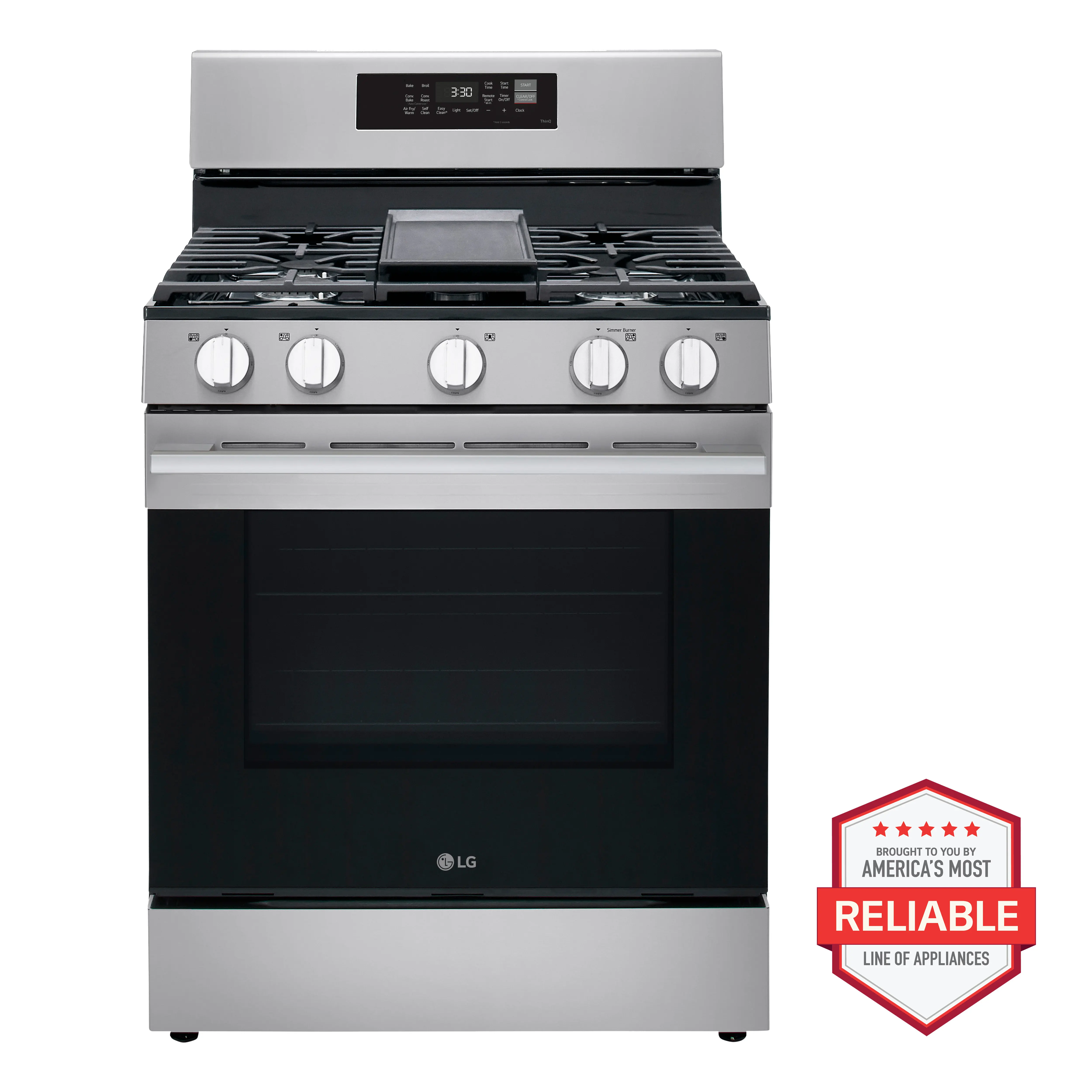 LRGN6323Y LG 6.3 Cu Ft Gas Single Oven Range - Stainless Steel-4