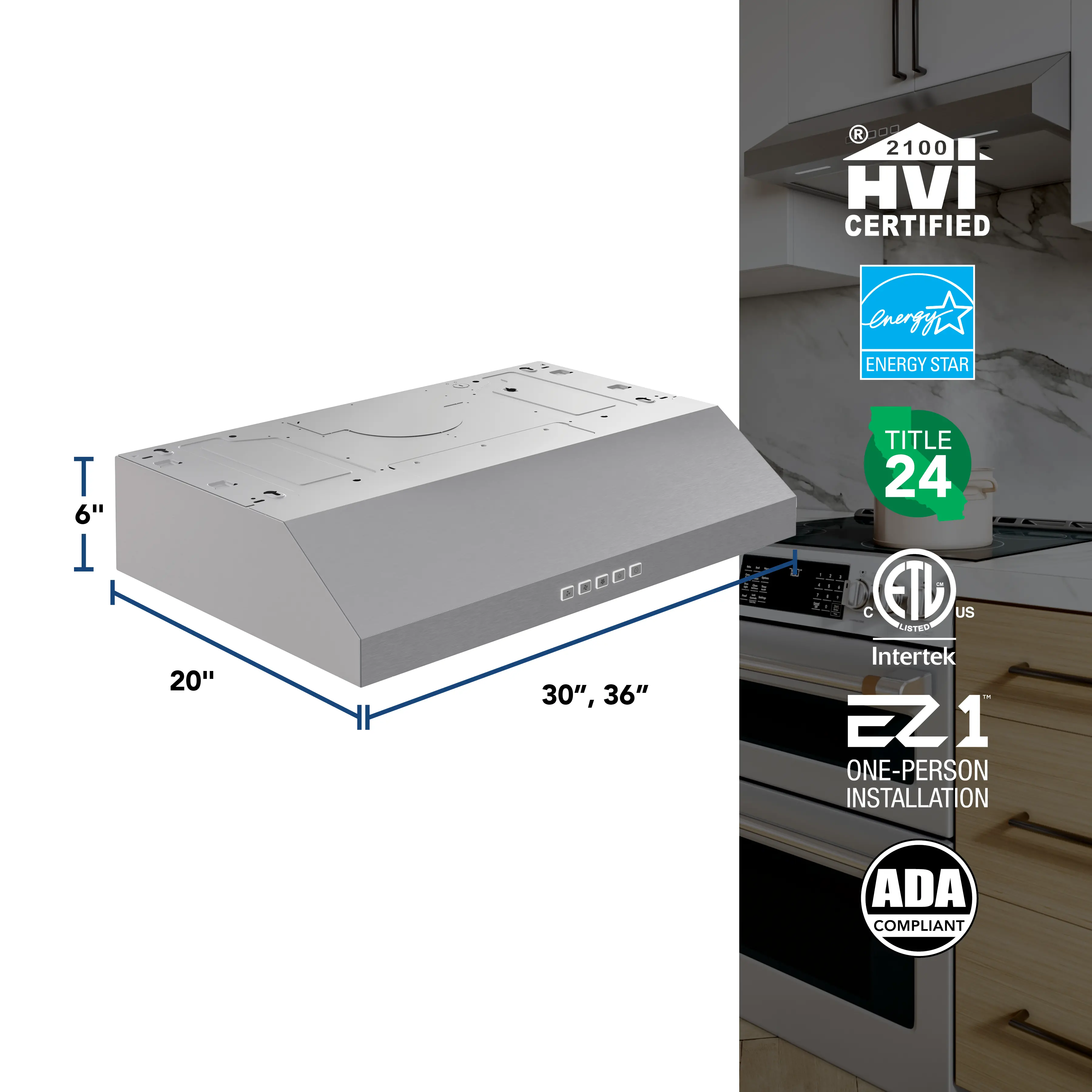 GLA2303SS Broan 30 Under Cabinet Range Hood - Stainless Steel-3