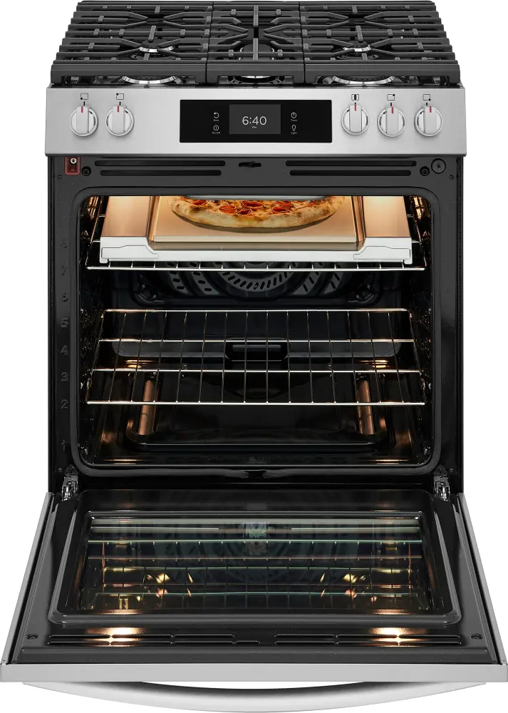 GCFG3070BF Frigidaire Gallery 30 Gas Range with Stone-Baked Pizza - Stainless Steel-12