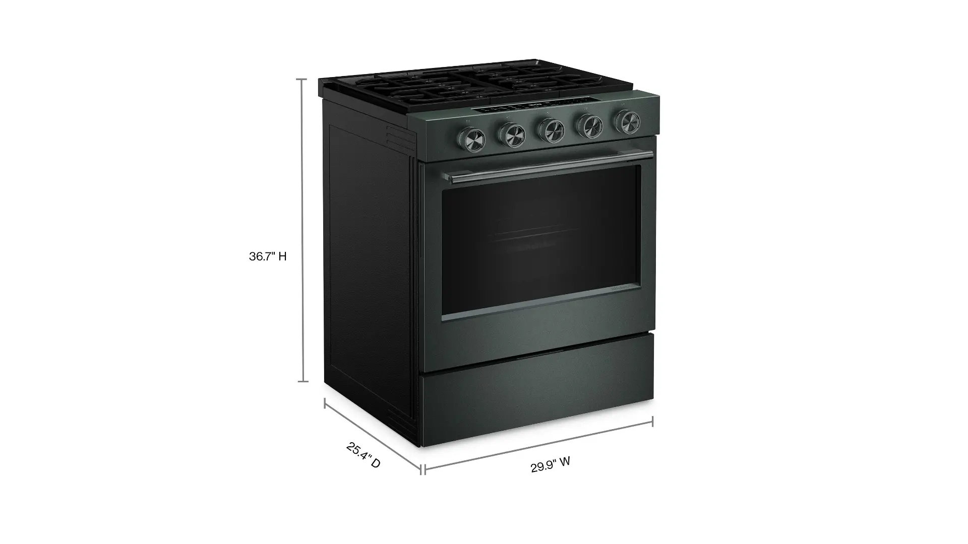 KSGS530SJP KitchenAid 5.0 Cu Ft Smart Single Oven Gas Range - Juniper Green-3