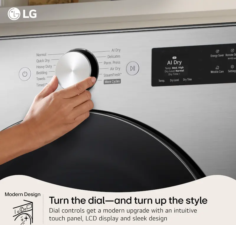 DLEX5800V LG 7.4 Cu Ft Ultra Large Capacity Smart Electric Dryer - Graphite Steel-7