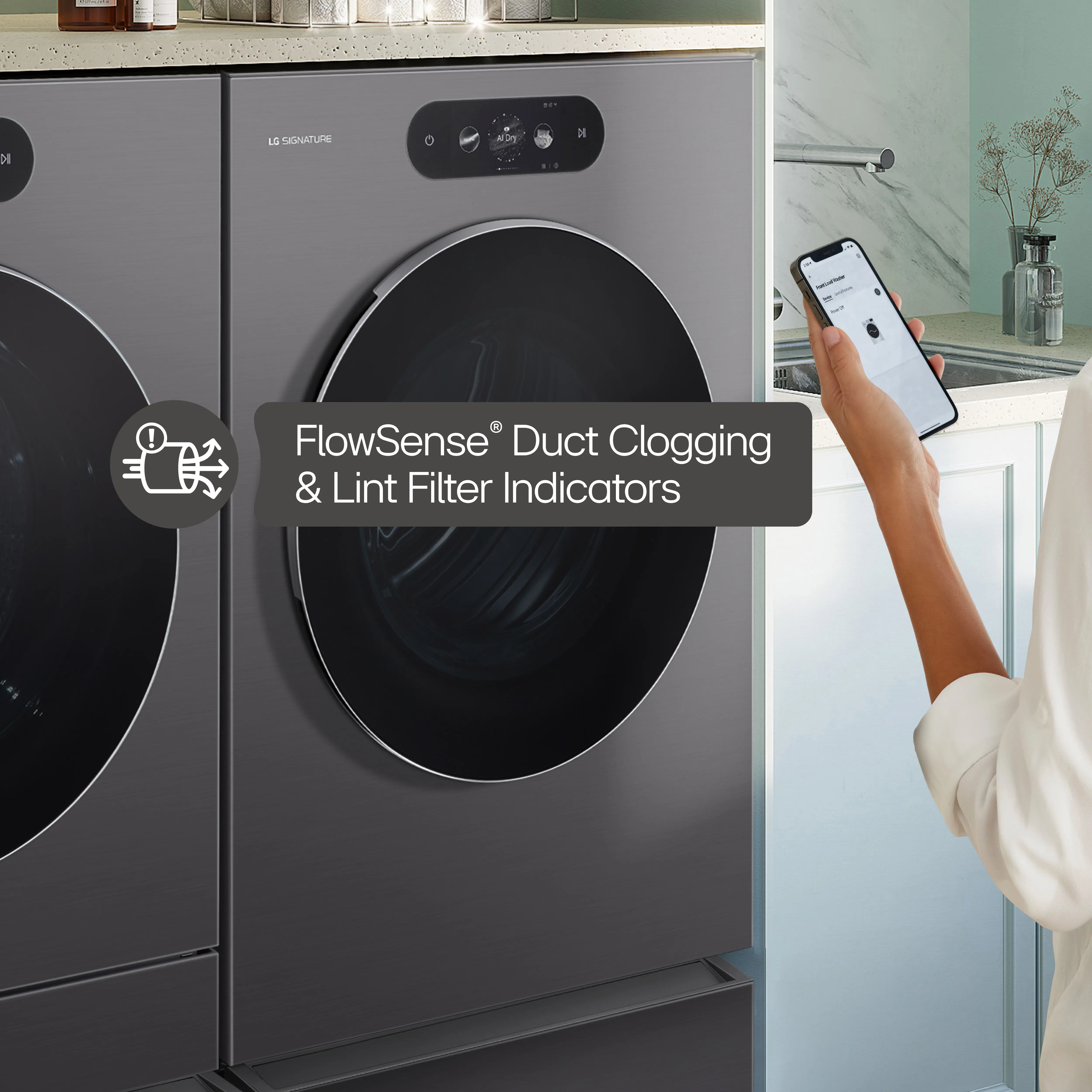DLEX9900B LG SIGNATURE 9.0 Cu Ft Mega-Capacity Smart AI Electric Dryer - Black Steel-5