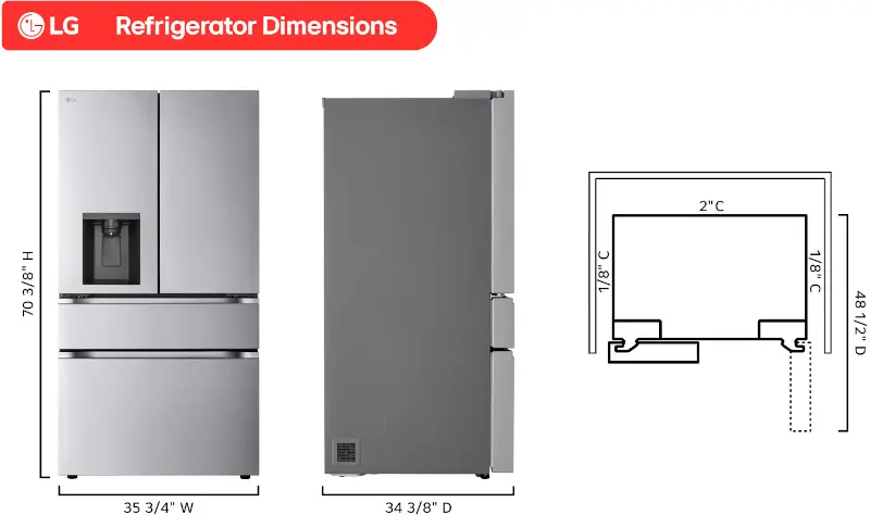 LF29S8230V LG 29 Cu Ft 4-Door French Door Refrigerator - Stainless Steel-3