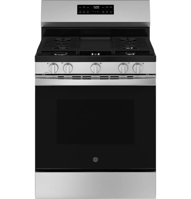 GE 5.3 Cu Ft Single Oven Gas Range with Crisp Mode - Stainless Steel