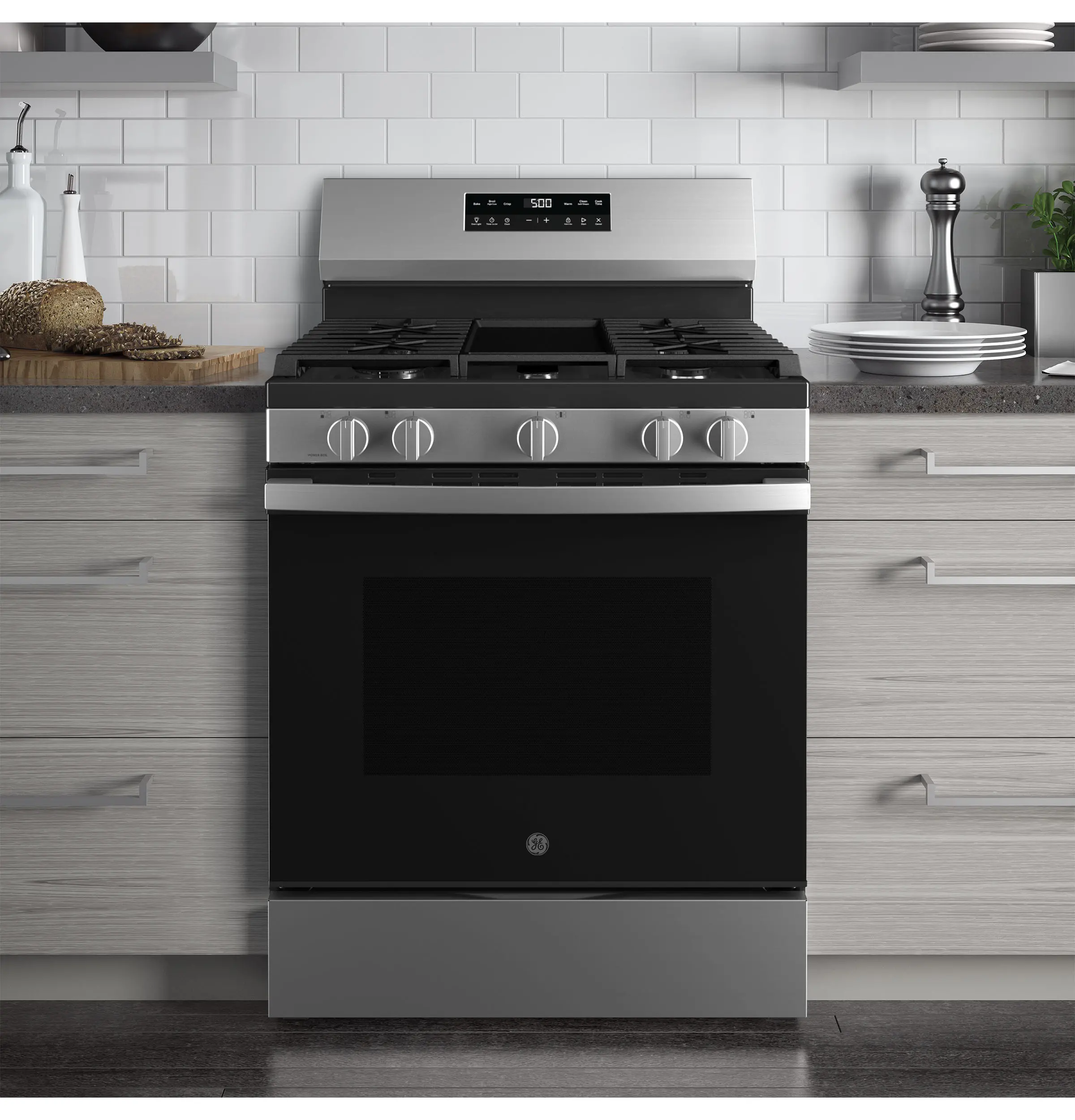 GGF500PVSS GE 5.3 Cu Ft Single Oven Gas Range with Crisp Mode - Stainless Steel-2