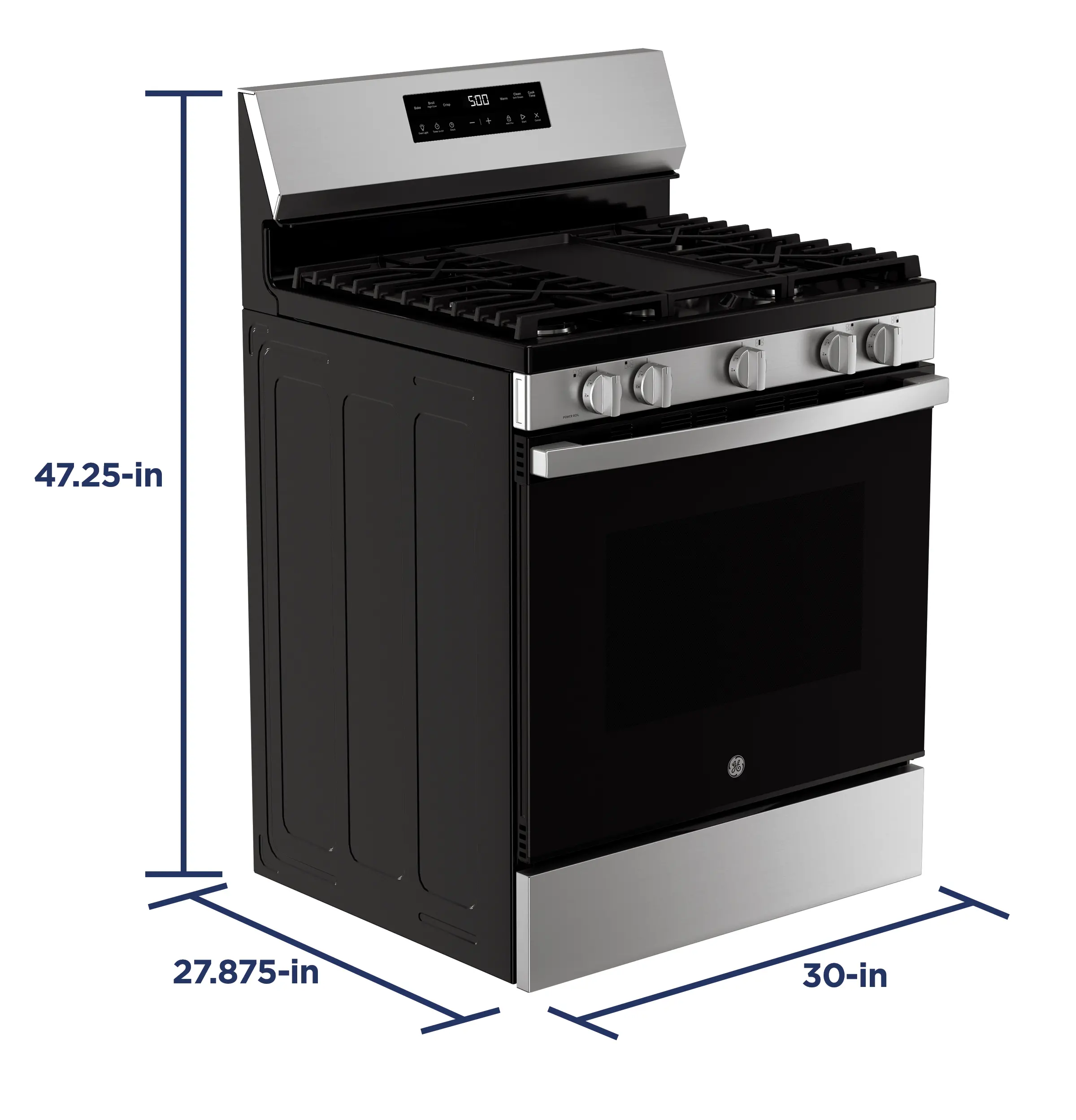 GGF500PVSS GE 5.3 Cu Ft Single Oven Gas Range with Crisp Mode - Stainless Steel-3