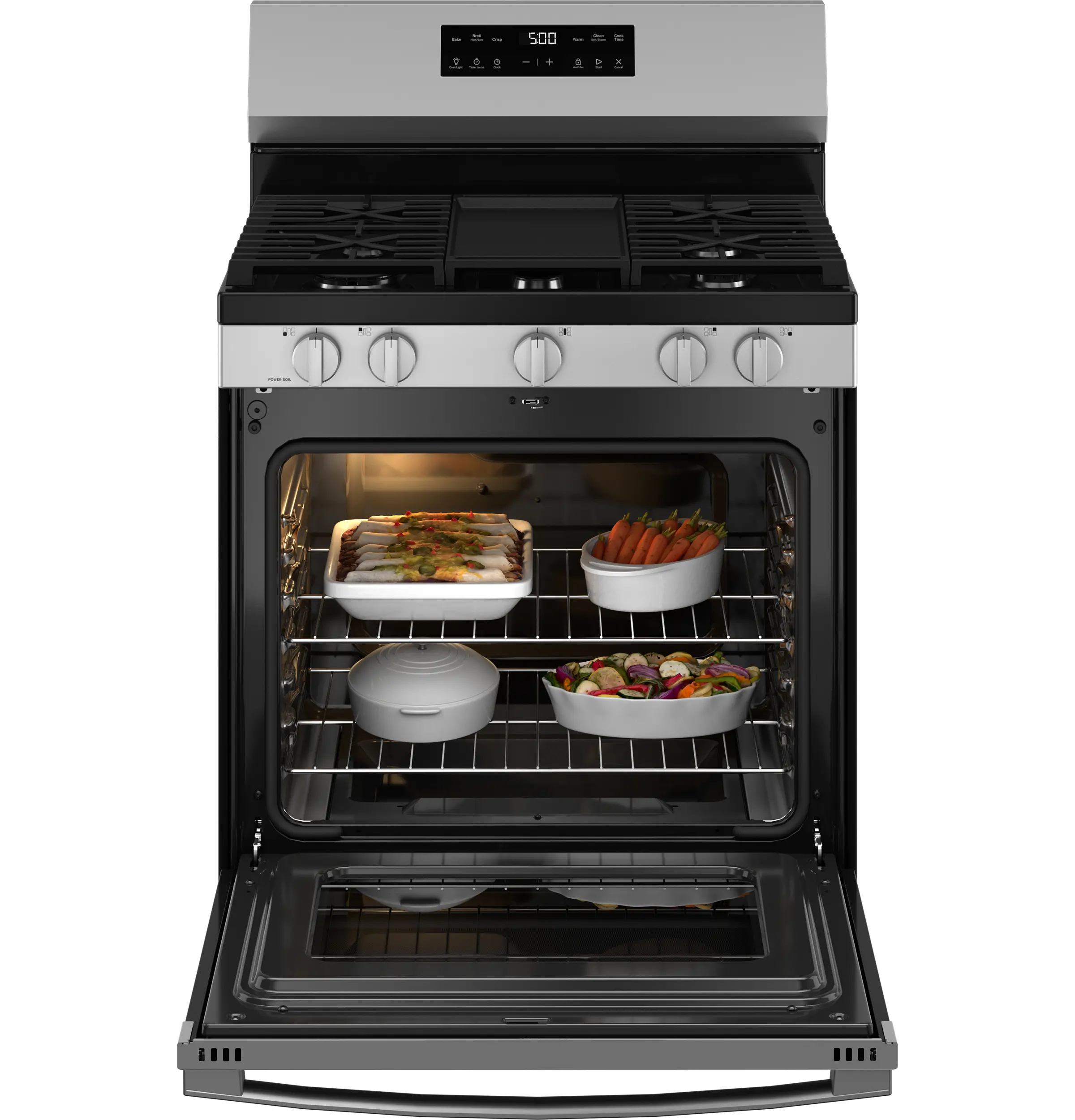 GGF500PVSS GE 5.3 Cu Ft Single Oven Gas Range with Crisp Mode - Stainless Steel-5