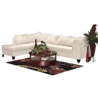  Cream Microfiber 2 Piece Sectional
