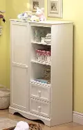 3580038 Savannah White Armoire with Drawers